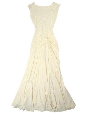 AYM Angelina Boat Neck Maxi Dress in Vintage Cream